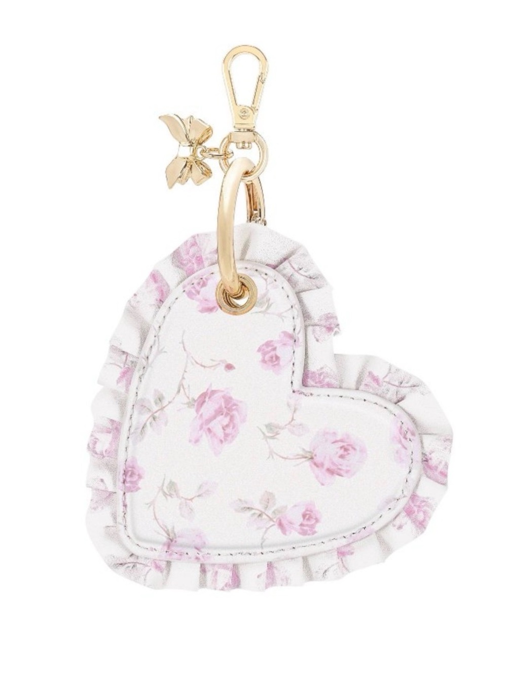 Loveshackfancy x casemate ruffle heart AirTag holder bag charm keychain
